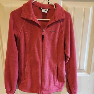 Women's Columbia Zip Up Fleece Sweatshirt-Size M-Pink